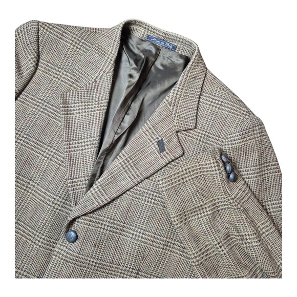 Beretta Sport Men's 42 US Wool Blazer Jacket Plaid Check Made in Italy Professor - Picture 1 of 5